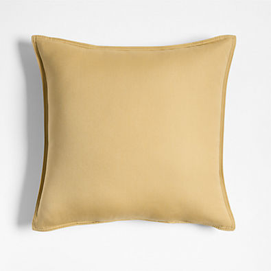 View Sunbrella ® Canvas 20"x20" Wheat Yellow Outdoor Throw Pillow details