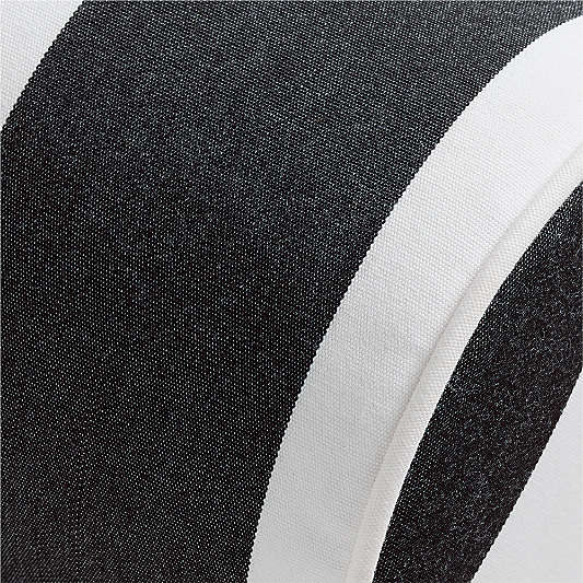 Sunbrella ® Canvas Ink Black Cabana Stripe Bolster Outdoor Throw Pillow