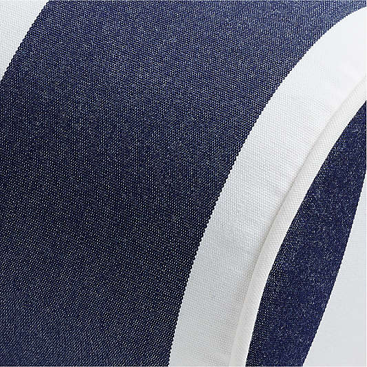 Sunbrella ® Canvas Navy Cabana Stripe Bolster Outdoor Throw Pillow
