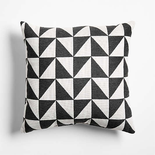 Sunbrella ® Jarah Geo 20"x20" Ink Black Indoor/Outdoor Throw Pillow