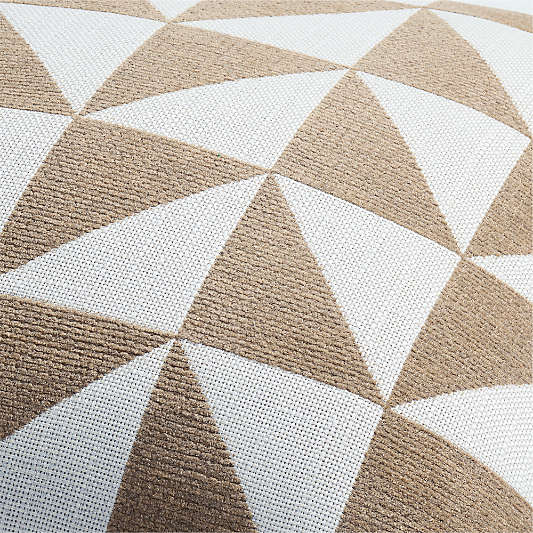 Sunbrella ® Jarah Geo 20"x20" Warm Sand Beige Indoor/Outdoor Throw Pillow