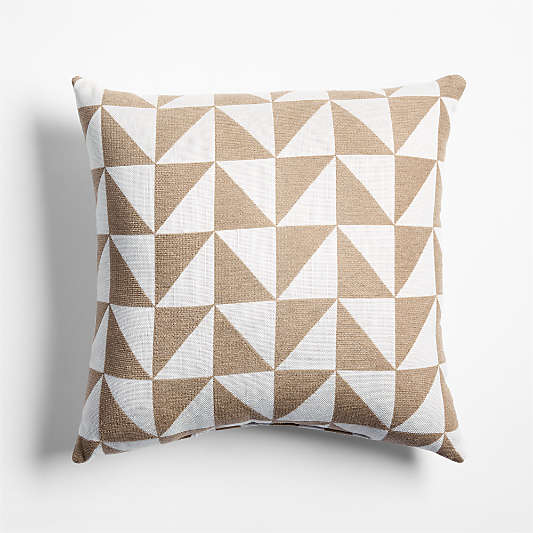 Sunbrella ® Jarah Geo 20"x20" Warm Sand Beige Indoor/Outdoor Throw Pillow