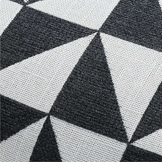 Sunbrella ® Jarah Geo 22"x15" Ink Black Indoor/Outdoor Throw Pillow