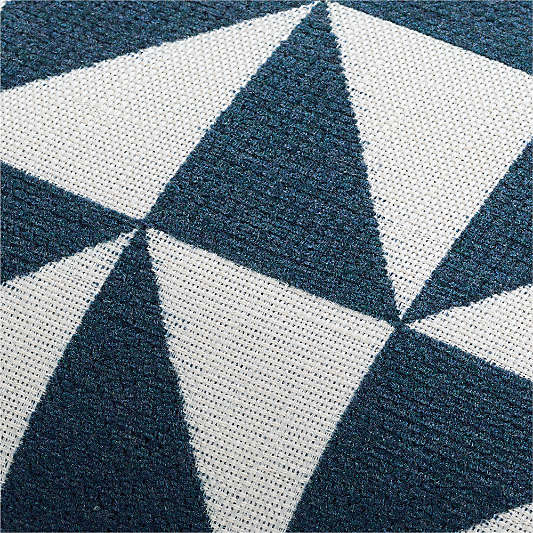 Sunbrella ® Jarah Geo 22"x15" Deep Indigo Indoor/Outdoor Throw Pillow