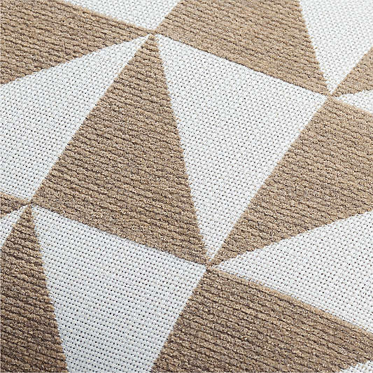 Sunbrella ® Jarah Geo 22"x15" Warm Sand Beige Indoor/Outdoor Throw Pillow