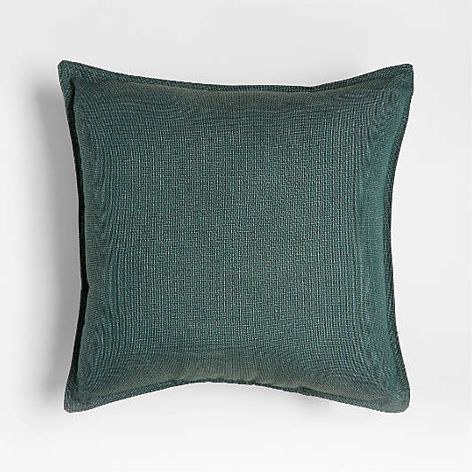 Sunbrella ® Solid 20"x20" Aspen Green Textured Outdoor Throw Pillow