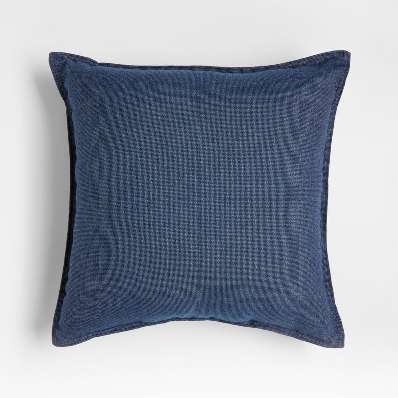 Sunbrella ® Solid 20"x20" Ink Blue Textured Outdoor Throw Pillow - image 0 of 5