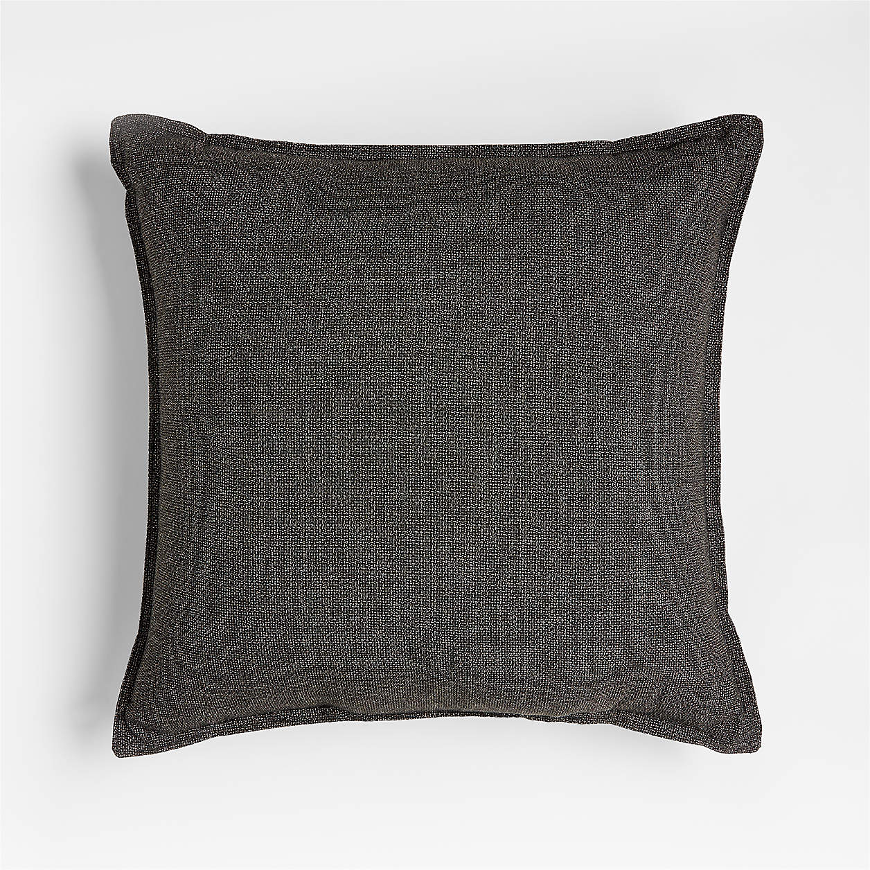 Sunbrella Solid 20"x20" Onyx Black Textured Outdoor Throw Pillow + Reviews Crate & Barrel