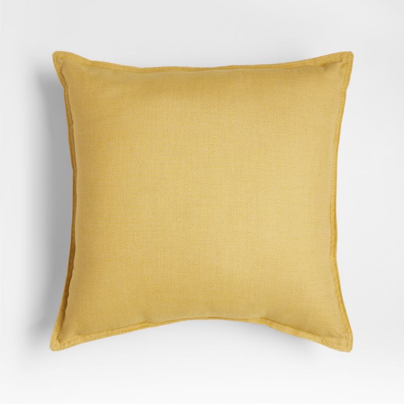 Sunbrella ® Solid 20"x20" Lemon Yellow Textured Outdoor Throw Pillow - image 0 of 10