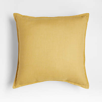 Sunbrella ® Solid 20"x20" Lemon Yellow Textured Outdoor Throw Pillow