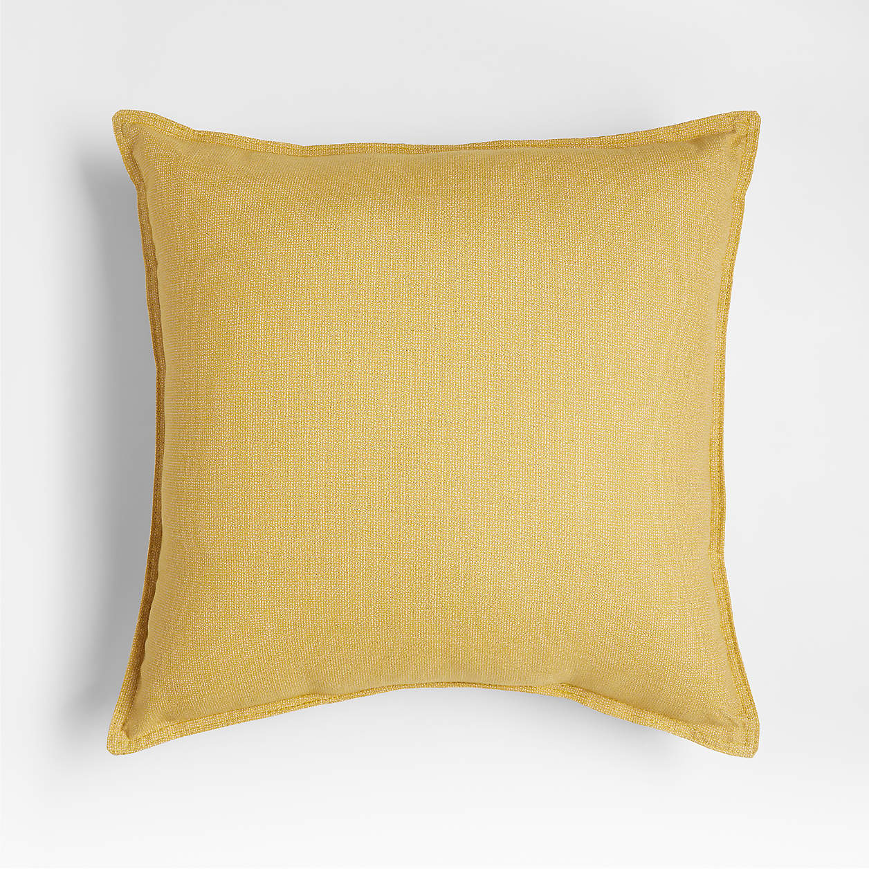 Sunbrella Solid 20"x20" Lemon Yellow Textured Outdoor Throw Pillow + Reviews Crate & Barrel