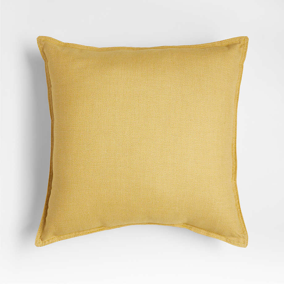 Sunbrella Solid 20"x20" Lemon Yellow Textured Outdoor Throw Pillow + Reviews Crate & Barrel