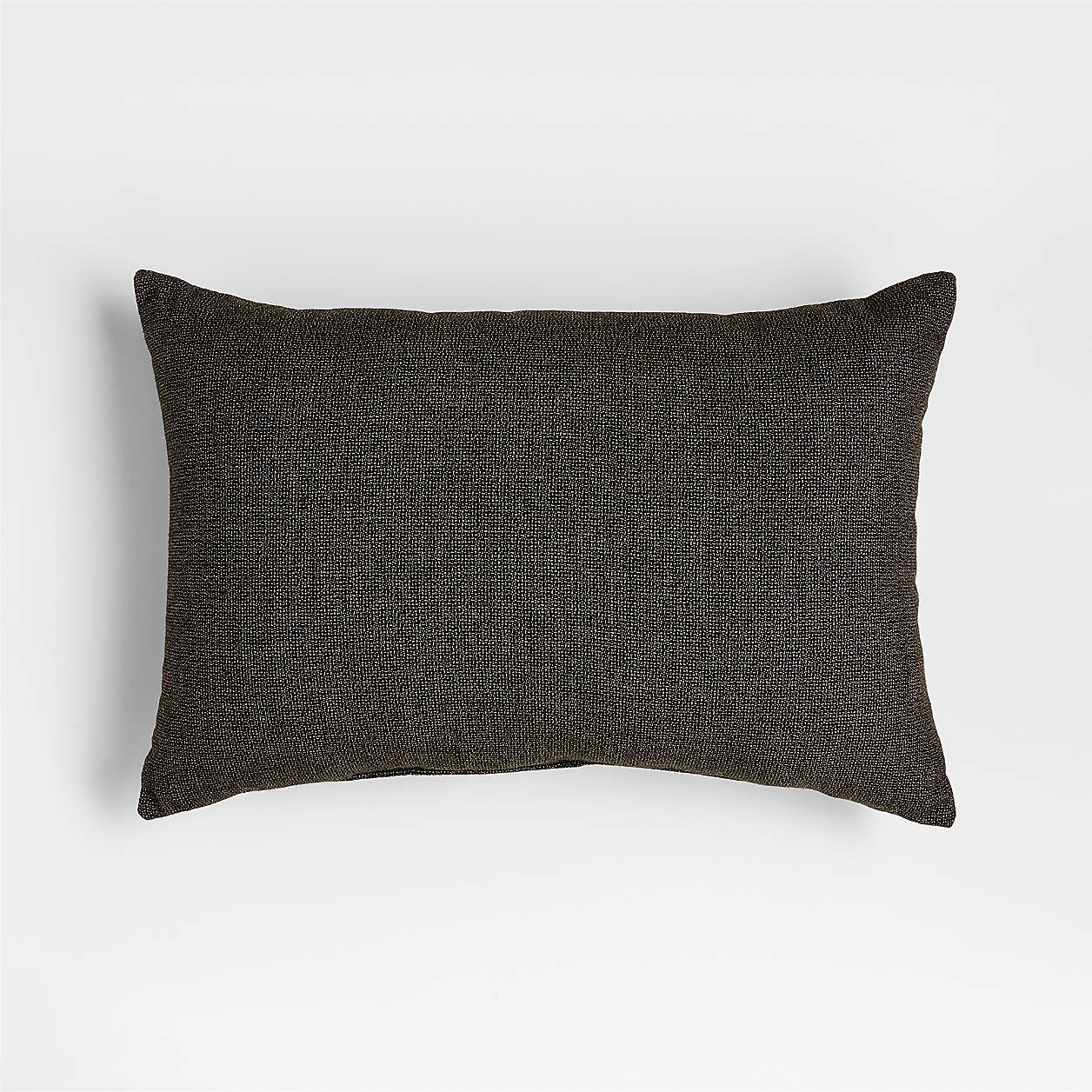 Sunbrella Solid 20"x13" Onyx Black Textured Outdoor Lumbar Pillow