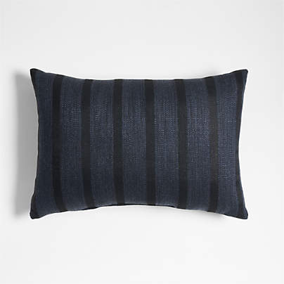 Sunbrella ® Flashy Stripe 24"x16" Deep Indigo Outdoor Throw Pillow