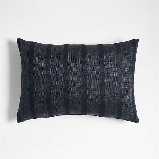 Sunbrella ® Flashy Stripe 24"x16" Deep Indigo Outdoor Throw Pillow