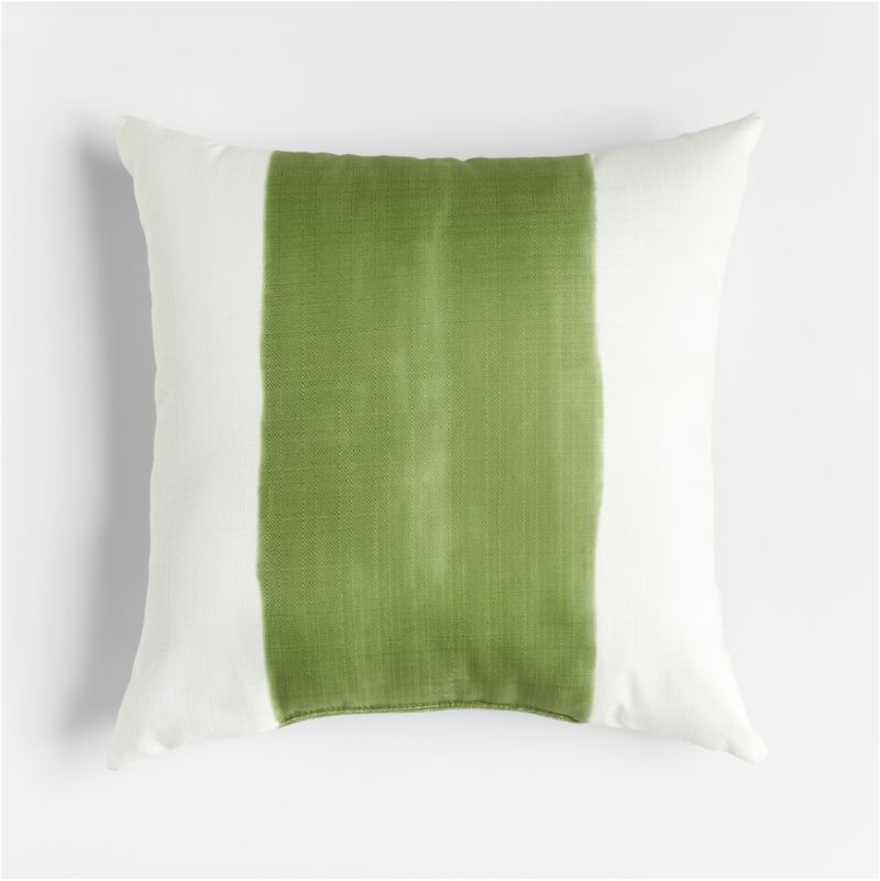 20" Cilantro Green Wide Striped Outdoor Throw Pillow + Reviews Crate