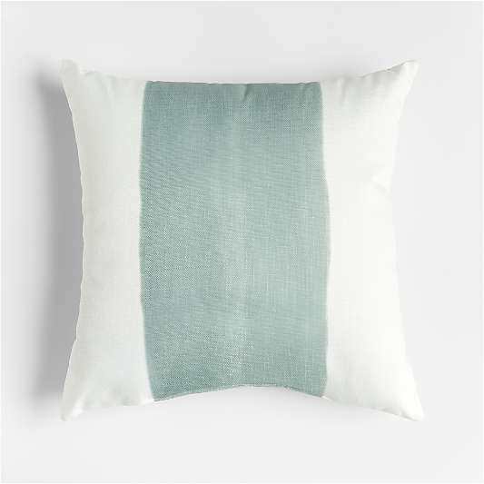 Wide Stripe Spa Blue 20"x20" Outdoor Pillow