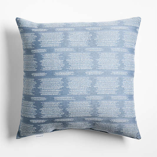 Sunbrella ® Woven Ikat 23"x23" Bunbury Blue Outdoor Throw Pillow