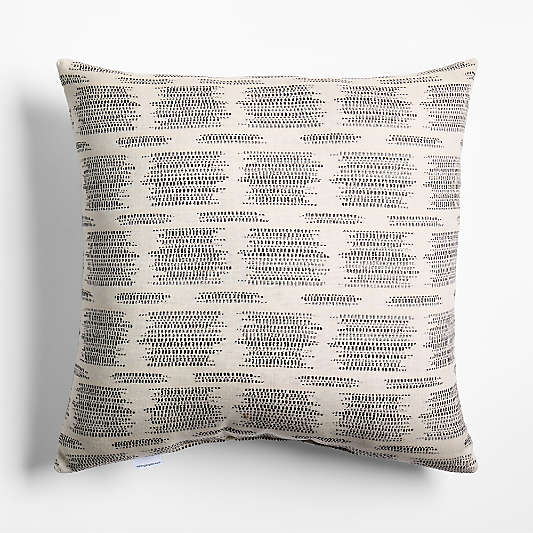 Sunbrella ® Woven Ikat 23"x23" Ink Black Outdoor Throw Pillow