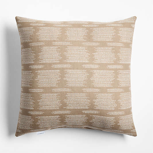 Sunbrella ® Woven Ikat 23"x23" Sierra Tan Outdoor Throw Pillow