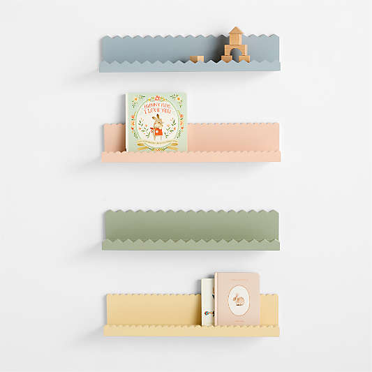 Sunny Zig Zag Sage Green Book Ledge Shelf