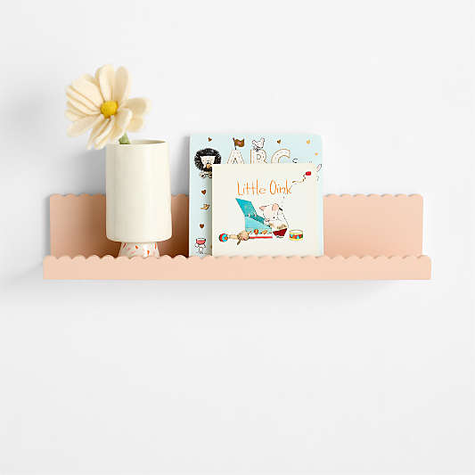 Sunny Scallop Elegant Pink Book Ledge Shelf
