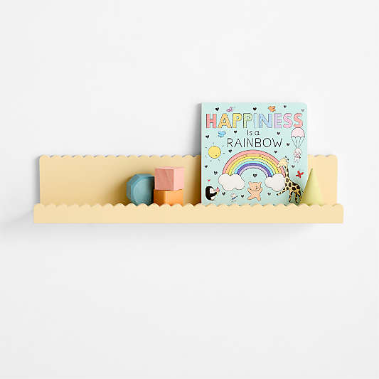 Sunny Scallop Butter Yellow Book Ledge Shelf