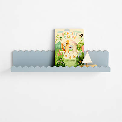 Sunny Zig Zag Mist Blue Book Ledge Shelf