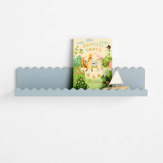 Sunny Zig Zag Mist Blue Book Ledge Shelf