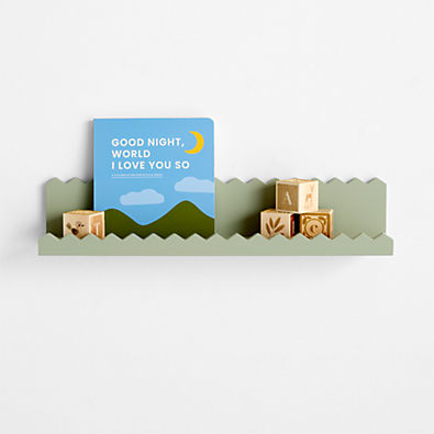 View Sunny Zig Zag Sage Green Book Ledge Shelf details