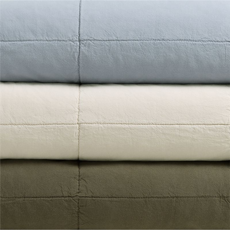 Sunwashed Organic Cotton Fog Grey King Box Quilt - image 6 of 7