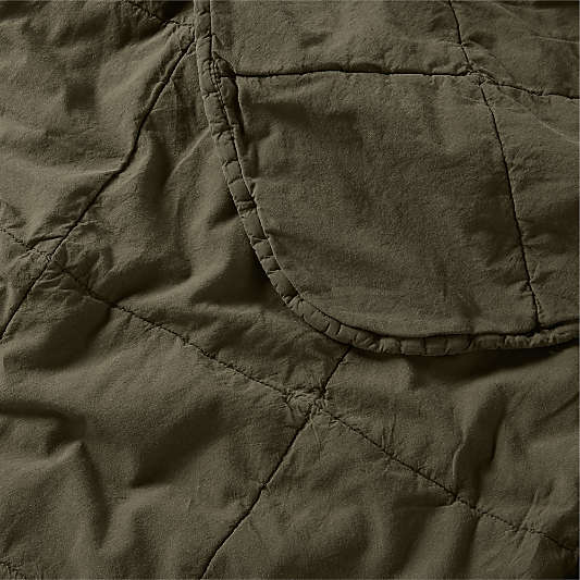 Sunwashed Organic Cotton Burnt Green Quilts