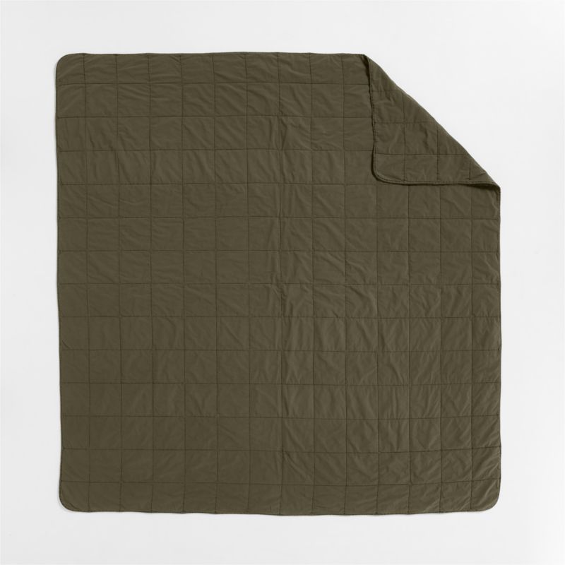 Sunwashed Organic Cotton Burnt Green Full/Queen Box Quilt - image 8 of 8