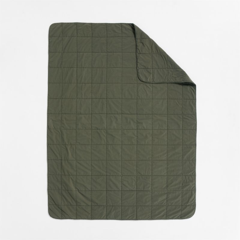 Sunwashed Organic Cotton Burnt Green Twin/Twin XL Box Quilt - image 8 of 8