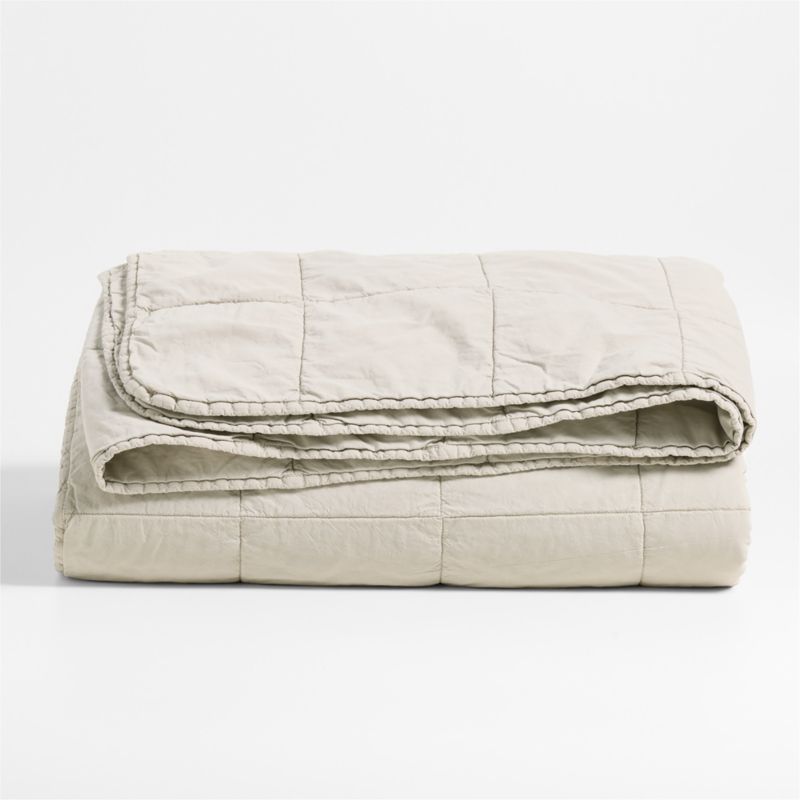 Sunwashed Organic Cotton Fog Grey King Box Quilt - image 5 of 7