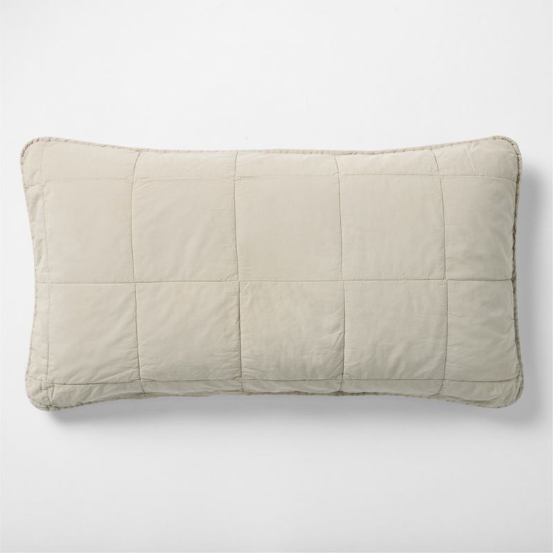 Sunwashed Organic Cotton Fog Grey King Quilted Bed Pillow Sham - image 0 of 9