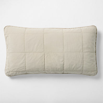 View Sunwashed Organic Cotton Fog Grey King Quilted Bed Pillow Sham details