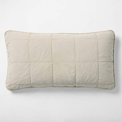 Sunwashed Organic Cotton Fog Grey King Quilted Bed Pillow Sham