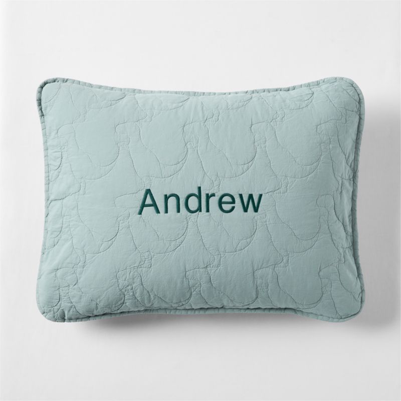 Sunwashed Misty Blue Dino Organic Cotton Kids Pillow Sham - image 3 of 5