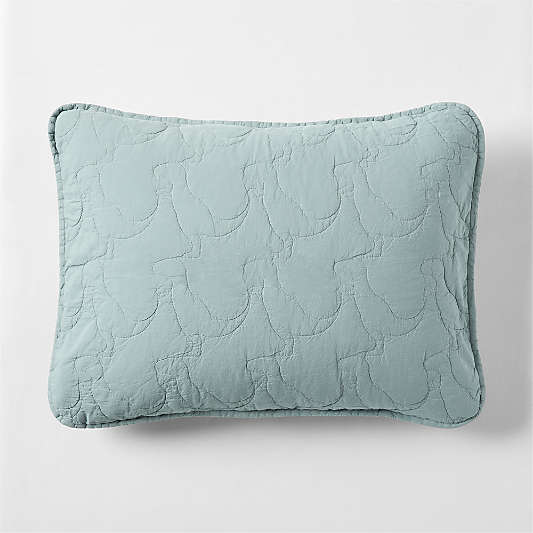 Sunwashed Misty Blue Dino Organic Cotton Kids Pillow Sham