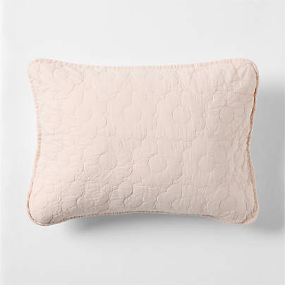 Sunwashed Shell Pink Daisy Organic Cotton Kids Pillow Sham