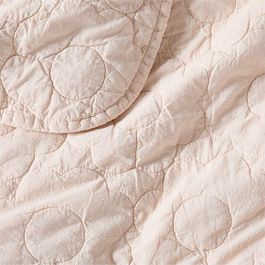 Sunwashed Shell Pink Daisy Organic Cotton Kids Full/Queen Quilt