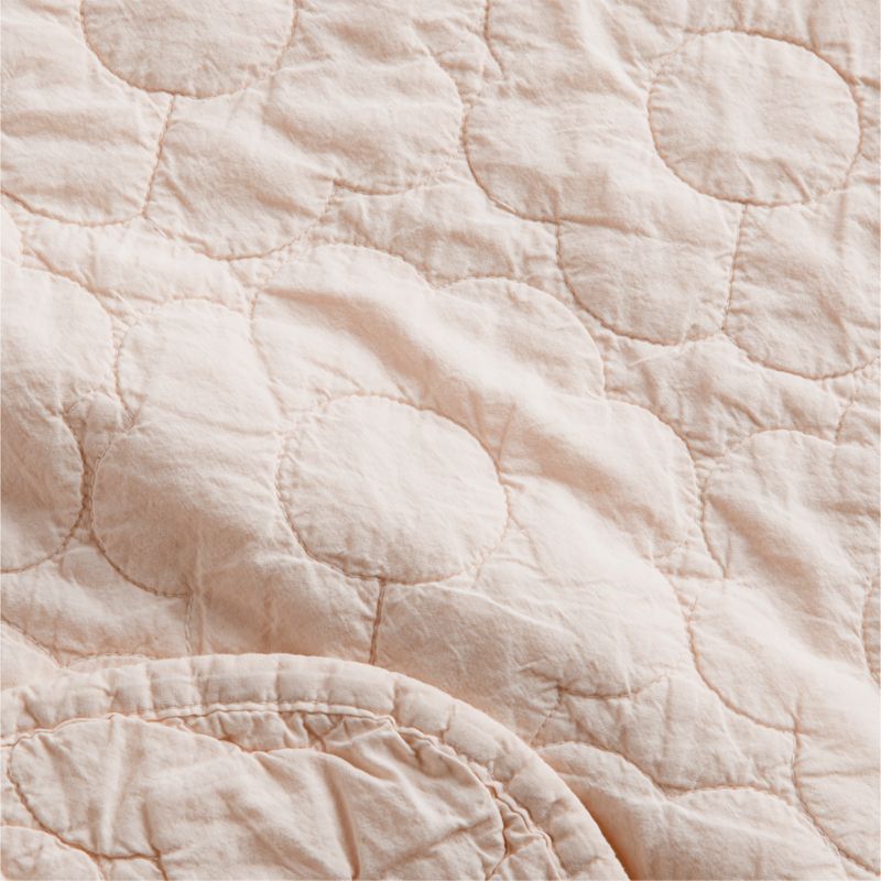 Sunwashed Shell Pink Daisy Organic Cotton Baby Crib Quilt - image 5 of 7