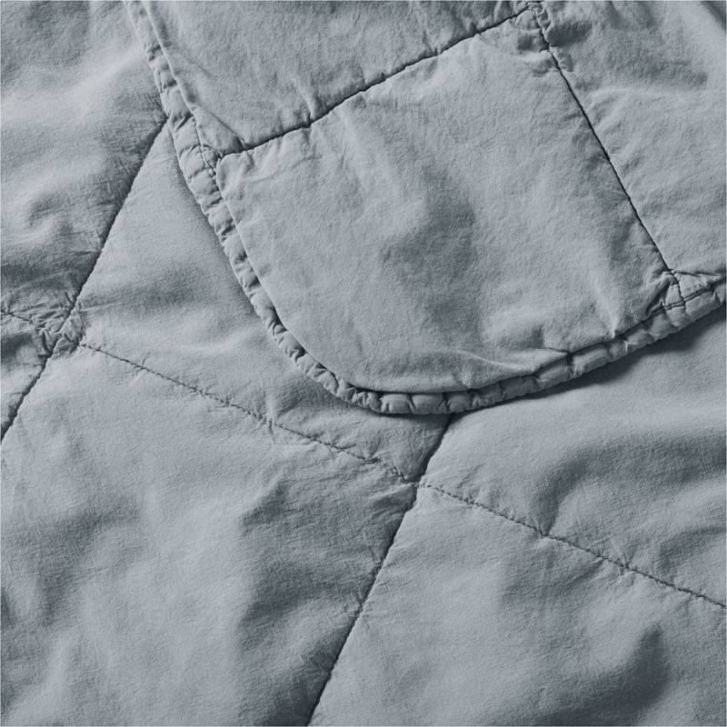 Sunwashed Organic Cotton Smoke Blue King Box Quilt - image 5 of 8