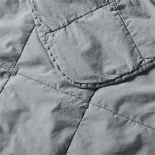 Sunwashed Organic Cotton Smoke Blue Quilts