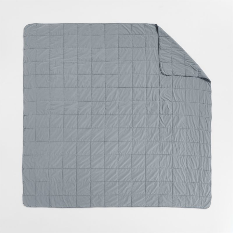 Sunwashed Organic Cotton Smoke Blue King Box Quilt - image 8 of 8