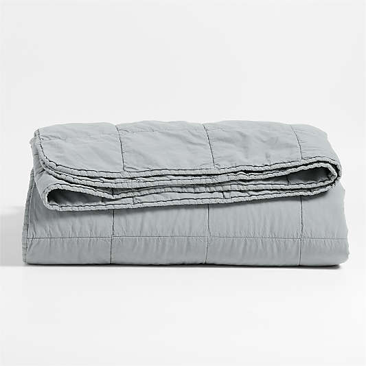 Sunwashed Organic Cotton Smoke Blue Quilts