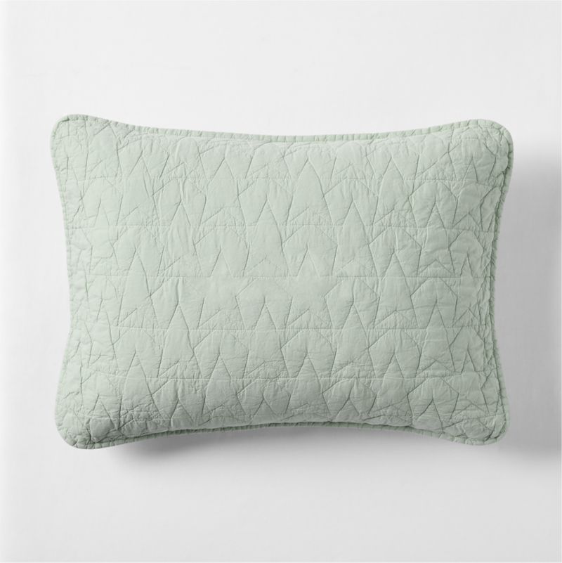 Sunwashed Seafoam Green Star Organic Cotton Kids Pillow Sham - image 0 of 5