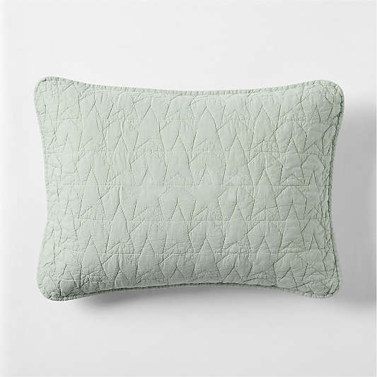 Sunwashed Seafoam Green Star Organic Cotton Kids Pillow Sham