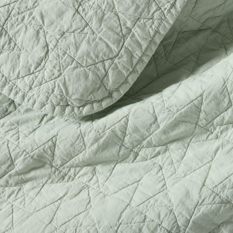 Sunwashed Seafoam Green Star Organic Cotton Kids Full/Queen Quilt - image 5 of 7